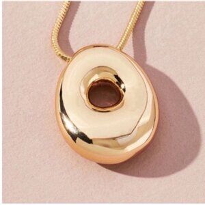 New! Anthropologie Gold Bubble Initial Monogram Necklace NWOT